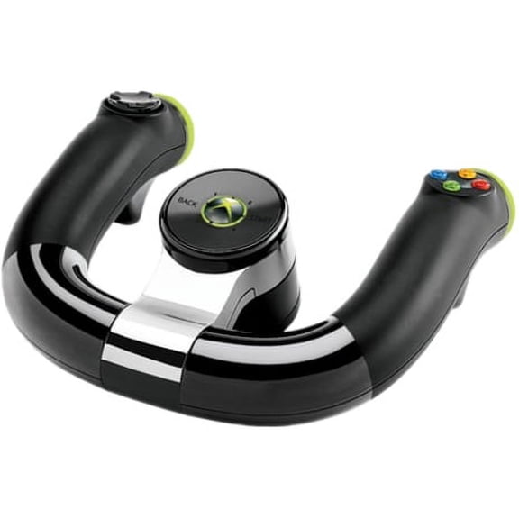 Restored Microsoft Xbox 360 Wireless Speed Wheel Video Game Controller, Black 1 Count