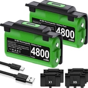 Xbox Controller Battery Pack for Xbox,2 x 4800mWh Xbox Rechargeable Battery Pack for Xbox One/S/X/Elite Controllers
