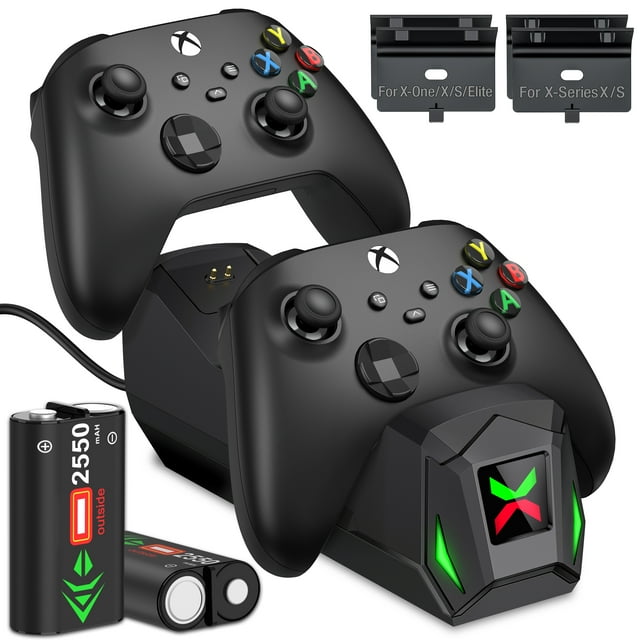 Xbox Controller Charger,Dual Charging Station with 2x2550mAh ...