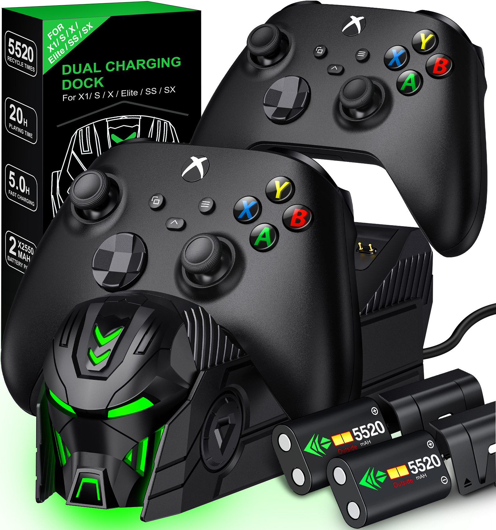 BEBONCOOL 5520 MWh Rechargeable Battery Pack 4-Pack For Xbox Series X|S / Xbox One Controllers