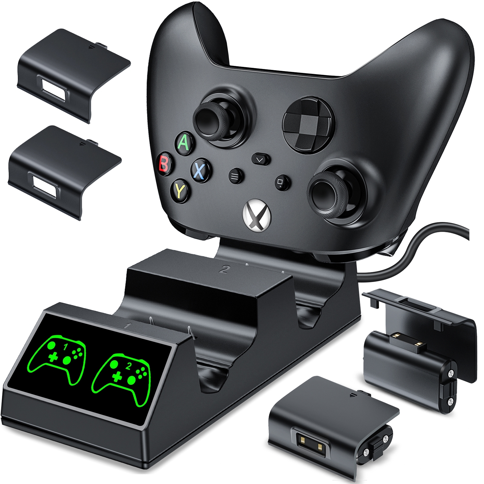 Xbox Controller Charger,EUROA Xbox Charging Station with 2x1200mAh Xbox