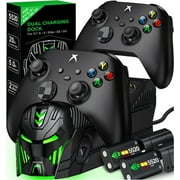 QQV Xbox Controller Charger, Xbox Controller Charging Station with 2x5520mWh Rechargeable Battery Packs for Xbox One/Series X|S /Elite Controller