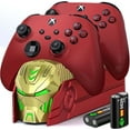 thumbnail image 1 of Xbox Controller Charger Station with 2x5520mWh Rechargeable Battery for Xbox One/Xbox Series X/S Controller,Charging Dock for Xbox One Controller Battery Pack with 4 Covers-Xbox Accessories, 1 of 4