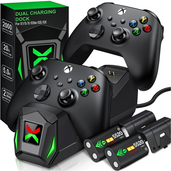 Beboncool for Xbox Controller Charger Station with 2*5220mWh Rechargeable Battery Pack for Xbox Series X/  Series S/Xbox One(all models), Black