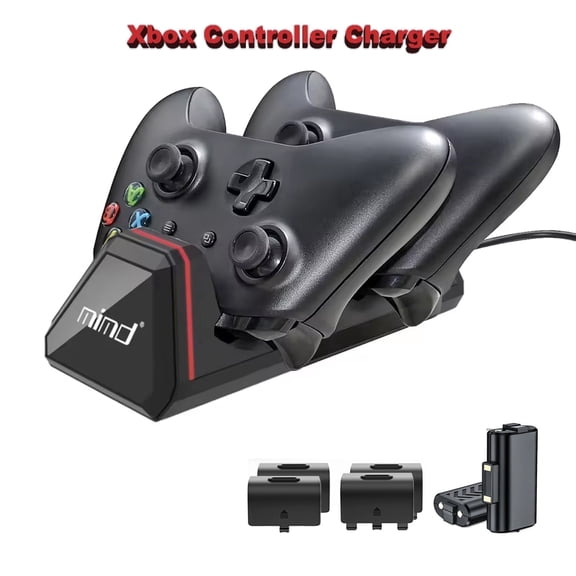 Xbox Controller Charger, Xbox Controller Charging Station with 2 Rechargeable Battery Packs for Xbox One/Series X|S /Elite Controller,Long battery life Over 8 hours of gameplay