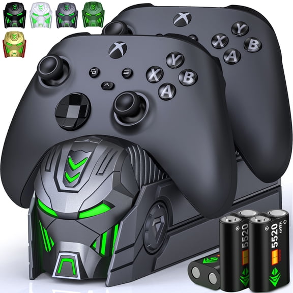 Xbox Controller Charger with 3x5520mWh Rechargeable Battery Packs for Xbox One/Series X|S /Elite Controller, Xbox Accessories