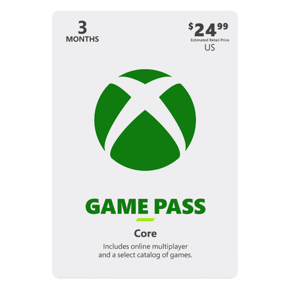 Xbox Game Pass Core 3 Months Gift Card [Physical]