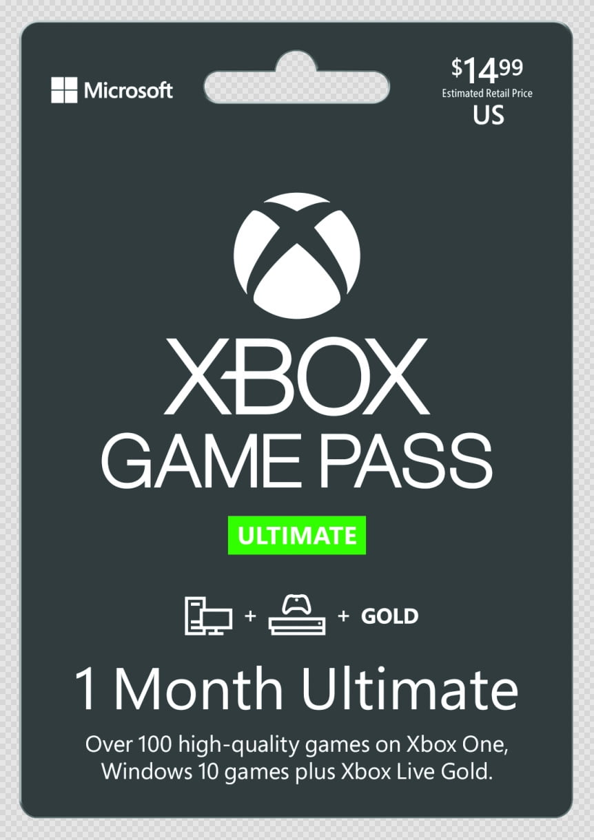 eficacia mudo Mal humor Xbox Game Pass Ultimate 1 Month Sub Card, Xbox One (Game Pass + Live Gold)  - Walmart.com