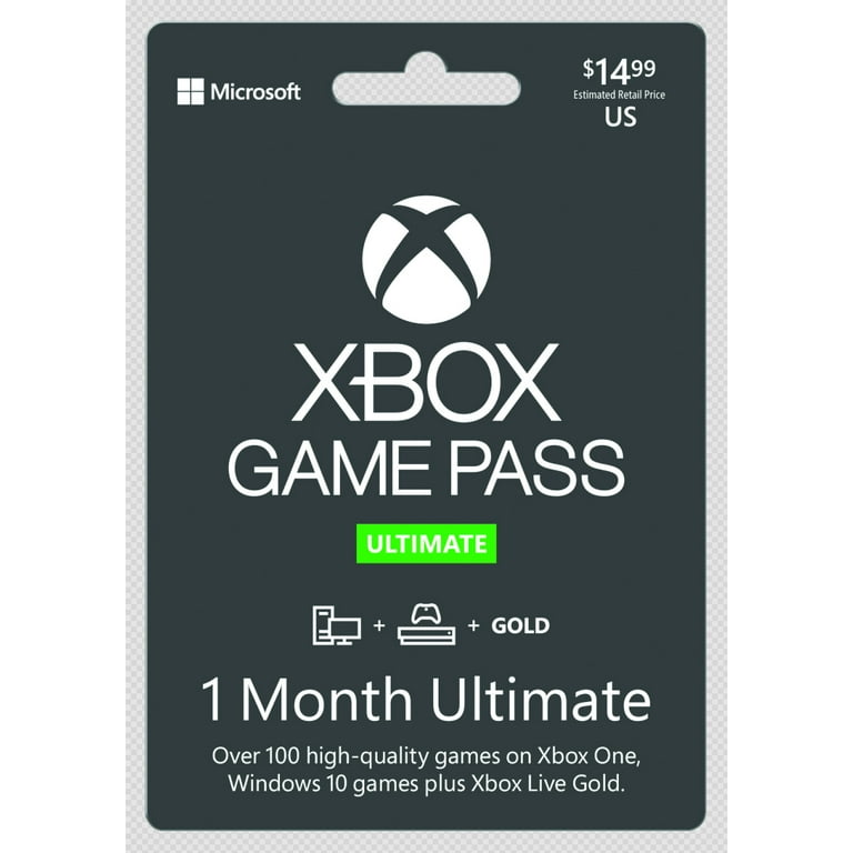 Xbox Game Pass Ultimate 1 Month Sub Card, Xbox One (Game Pass +