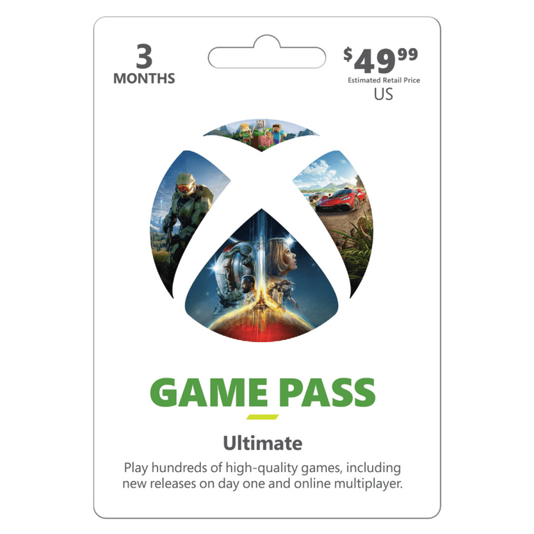 Xbox Game Pass Ultimate 3 Month Subscription Gift Card [Physical Card]