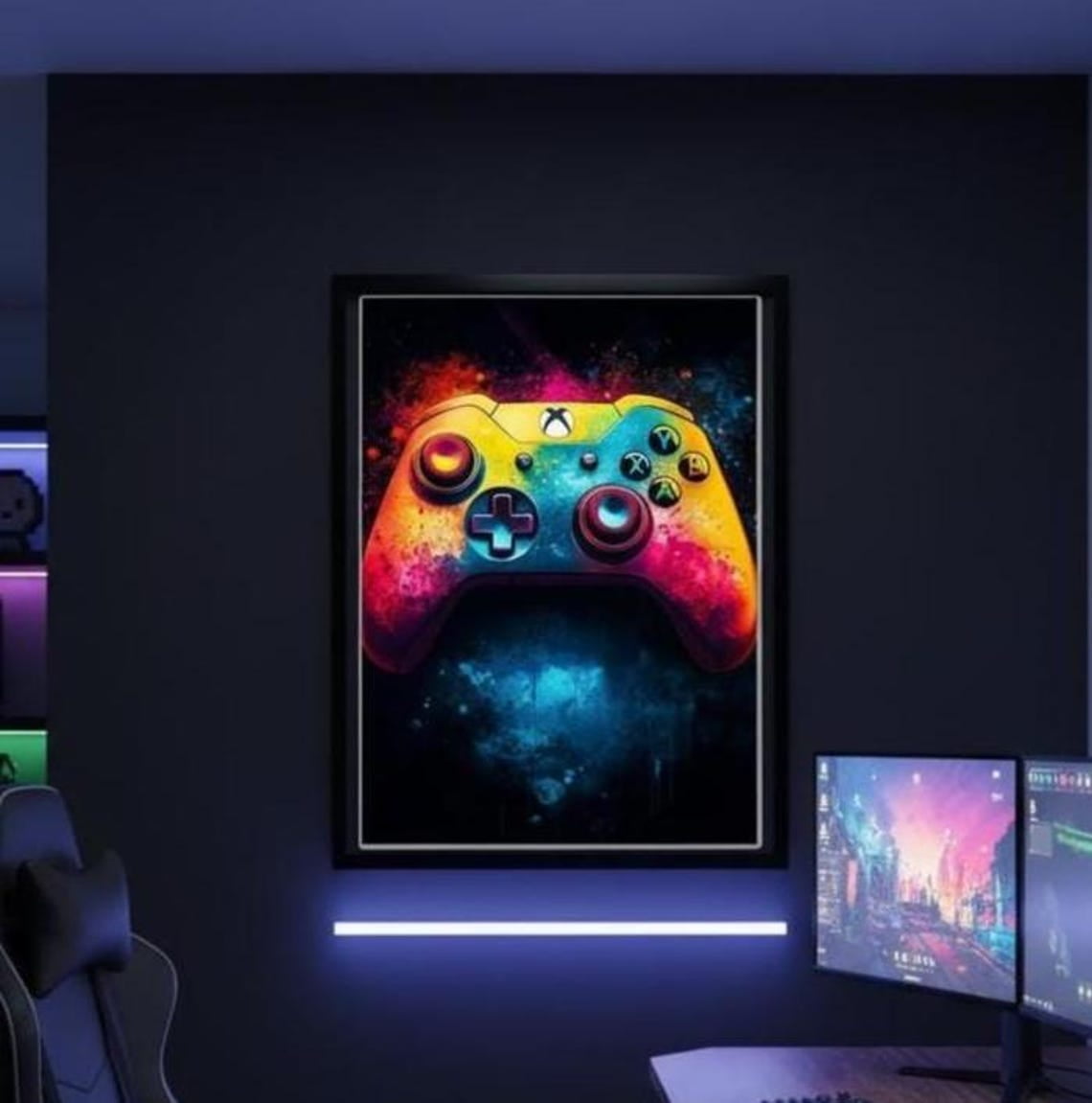 Xbox Gaming Controller Art Print - Modern Gamer Decor - Gaming Rooms ...