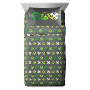 Xbox Kids 3-Piece Twin Sheet Set, Microfiber, Black, Microsoft