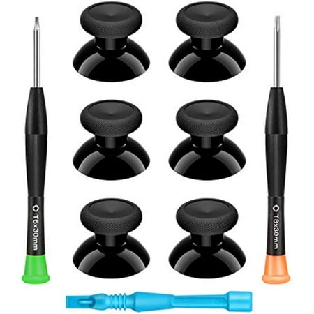 Xbox One Controller Joystick Replacement - 6PCS Original Thumbsticks Analog Thumb Sticks Parts - True Rubberized with T8 T6 Repair Screwdriver Kit for Xbox One Controller