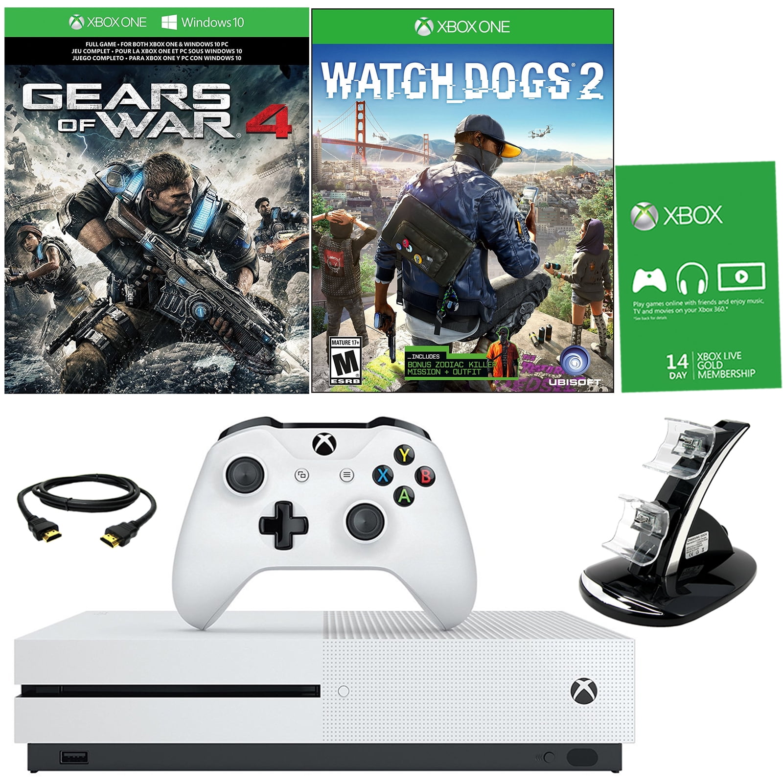 Xbox One 1TB Console - 3 Games Bundle (Gears of War: Ultimate