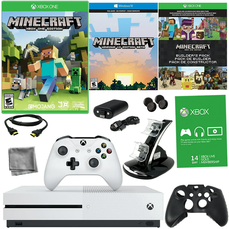 Xbox One S Console Bundle: Xbox One S 500GB Console Minecraft And  Assassin's