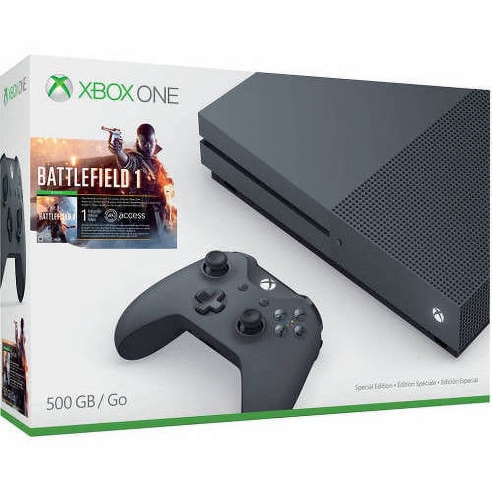 Xbox One S Battlefield 1 Special Edition Bundle, Storm Grey (500GB) - image 1 of 5
