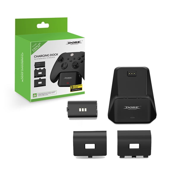 Xbox Series S/X Controller Charging Kit - Dual Dock Station with 2x1200mAh Rechargeable Batteries & Battery Covers | Fast Charging, LED Indicators, Overcharge Protection for Xbox Wireless Controllers