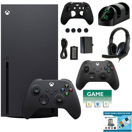 Xbox Series X 1TB Console with Extra Black Controller Accessories Kit and 2 Vouchers