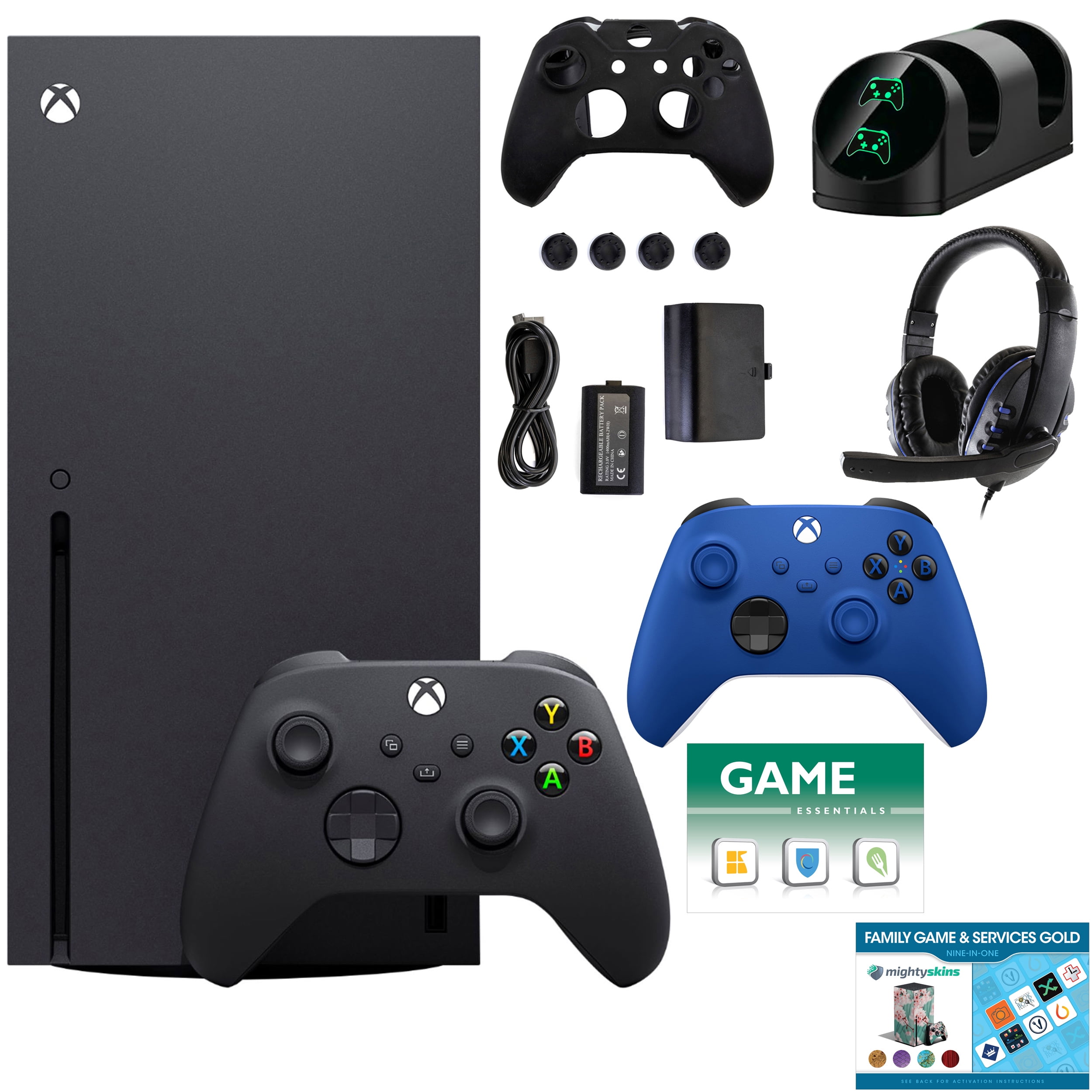 Xbox Series X 1TB Console with Extra Blue Controller Accessories Kit and 2  Vouchers 