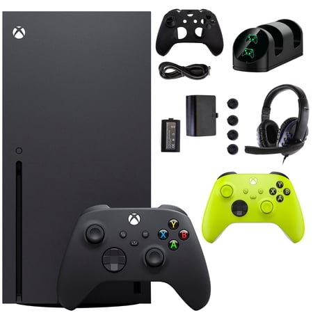 Xbox Series X 1TB Console with Extra Green Controller Accessories Kit Microsoft