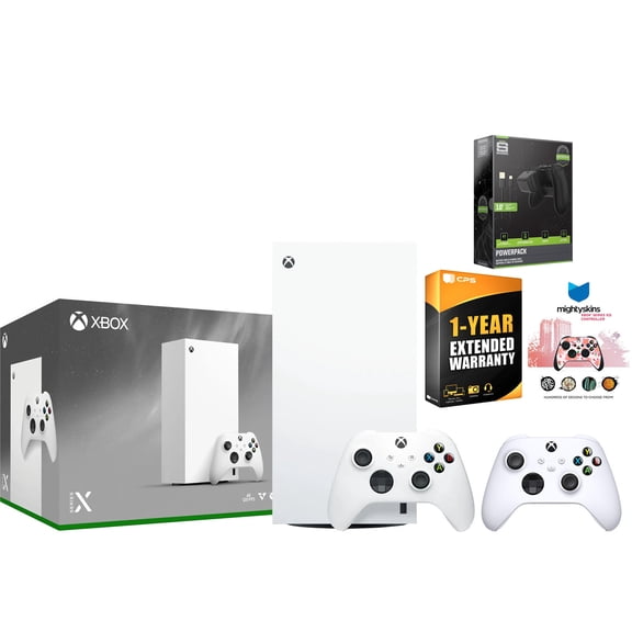 Xbox Series X 1TB Digital Console with Extra Controller, Battery Pack, MightySkins Code and 1 Year Warranty - Robot White