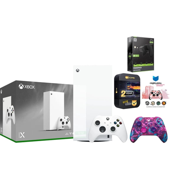 Xbox Series X 1TB Digital Console with Extra Controller, Battery Pack, MightySkins Code and 2 Year Warranty - Heart Breaker