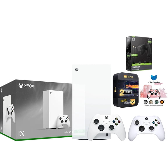 Xbox Series X 1TB Digital Console with Extra Controller, Battery Pack, MightySkins Code and 2 Year Warranty - Robot White