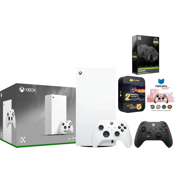 Xbox Series X 1TB Digital Console with Extra Controller, Charge Dock, MightySkins Code and 2 Year Warranty - Carbon Black