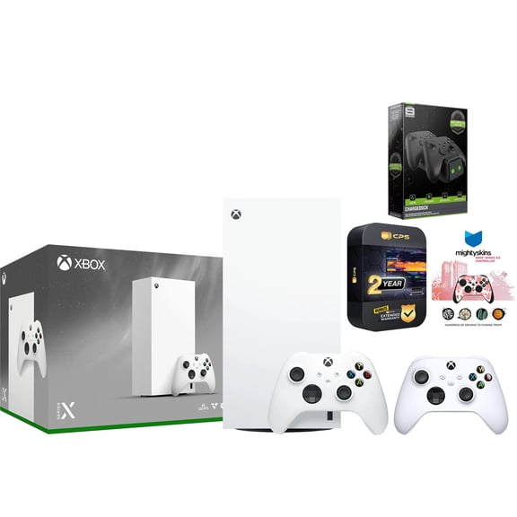 Xbox Series X 1TB Digital Console with Extra Controller, Charge Dock, MightySkins Code and 2 Year Warranty - Robot White