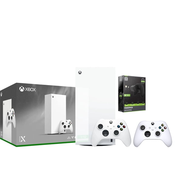 Xbox Series X 1TB Digital Console with Extra Controller and Battery Pack Bundle - Robot White