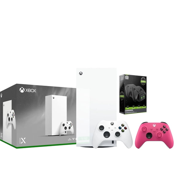 Xbox Series X 1TB Digital Console with Extra Controller and Charge Dock Bundle - Deep Pink