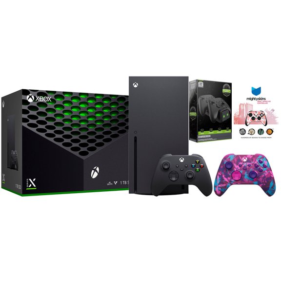 Xbox Series X 1TB Disc Console with Extra Controller, Charge Dock and MightySkins Code Bundle - Heart Breaker