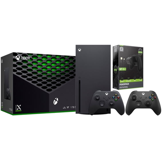 Xbox Series X 1TB Disc Console with Extra Controller and Battery Pack Bundle - Carbon Black