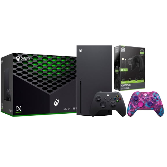 Xbox Series X 1TB Disc Console with Extra Controller and Battery Pack Bundle - Heart Breaker