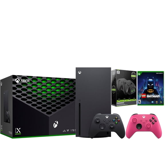 Xbox Series X 1TB Disc Console with Extra Controller and Charge Dock Bundle - Deep Pink