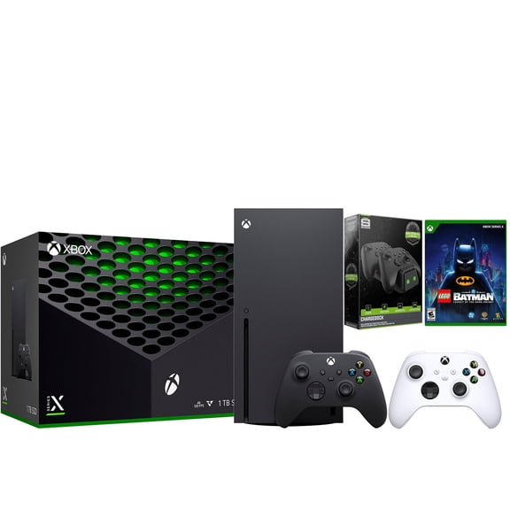 Xbox Series X 1TB Disc Console with Extra Controller and Charge Dock Bundle - Robot White