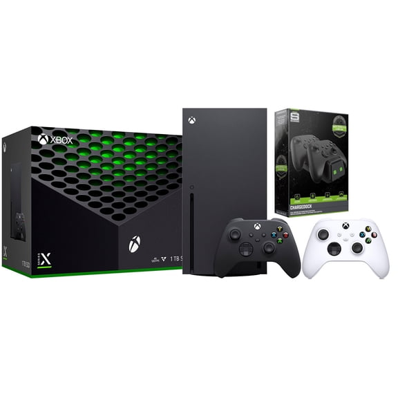 Xbox Series X 1TB Disc Console with Extra Controller and Charge Dock Bundle - Robot White