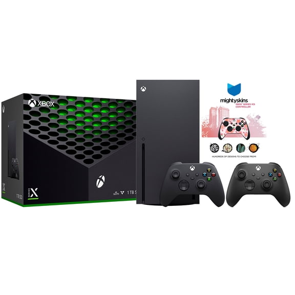 Xbox Series X 1TB Disc Console with Extra Controller and MightySkins Code Bundle - Carbon Black