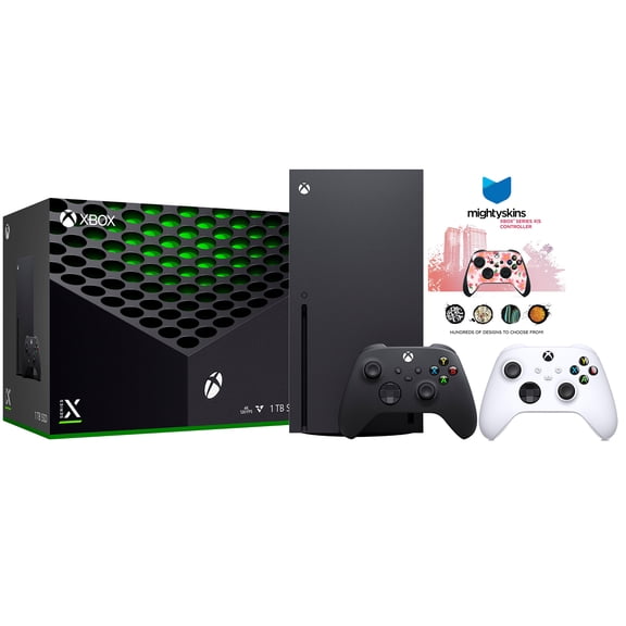 Xbox Series X 1TB Disc Console with Extra Controller and MightySkins Code Bundle - Robot White