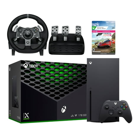 Xbox Series X 1TB Ulra Fast SSD Gaming Console with Logitech G920 Racing Wheel Set & Forza Horizon 5