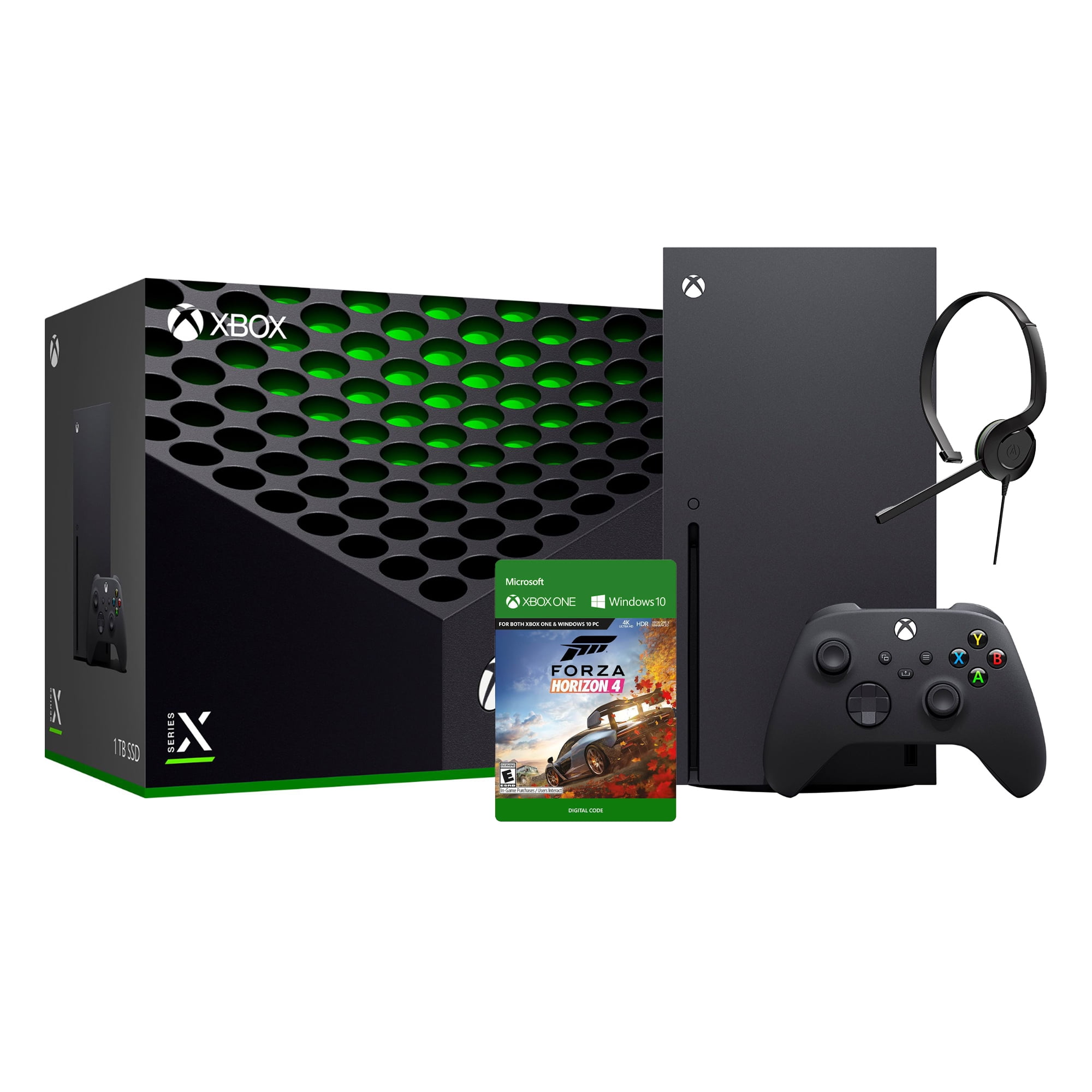 Xbox Series X Console Bundle - Flagship Xbox 1TB SSD Black Gaming Console and Wireless Controller with Forza Horizon 4 Full Game and Xbox Chat Headset