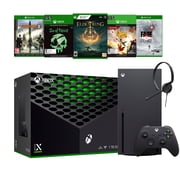 Xbox Series X Console Bundle - Flagship Xbox 1TB SSD Black Gaming Console and Wireless Controller with Five Games and Xbox Chat Headset