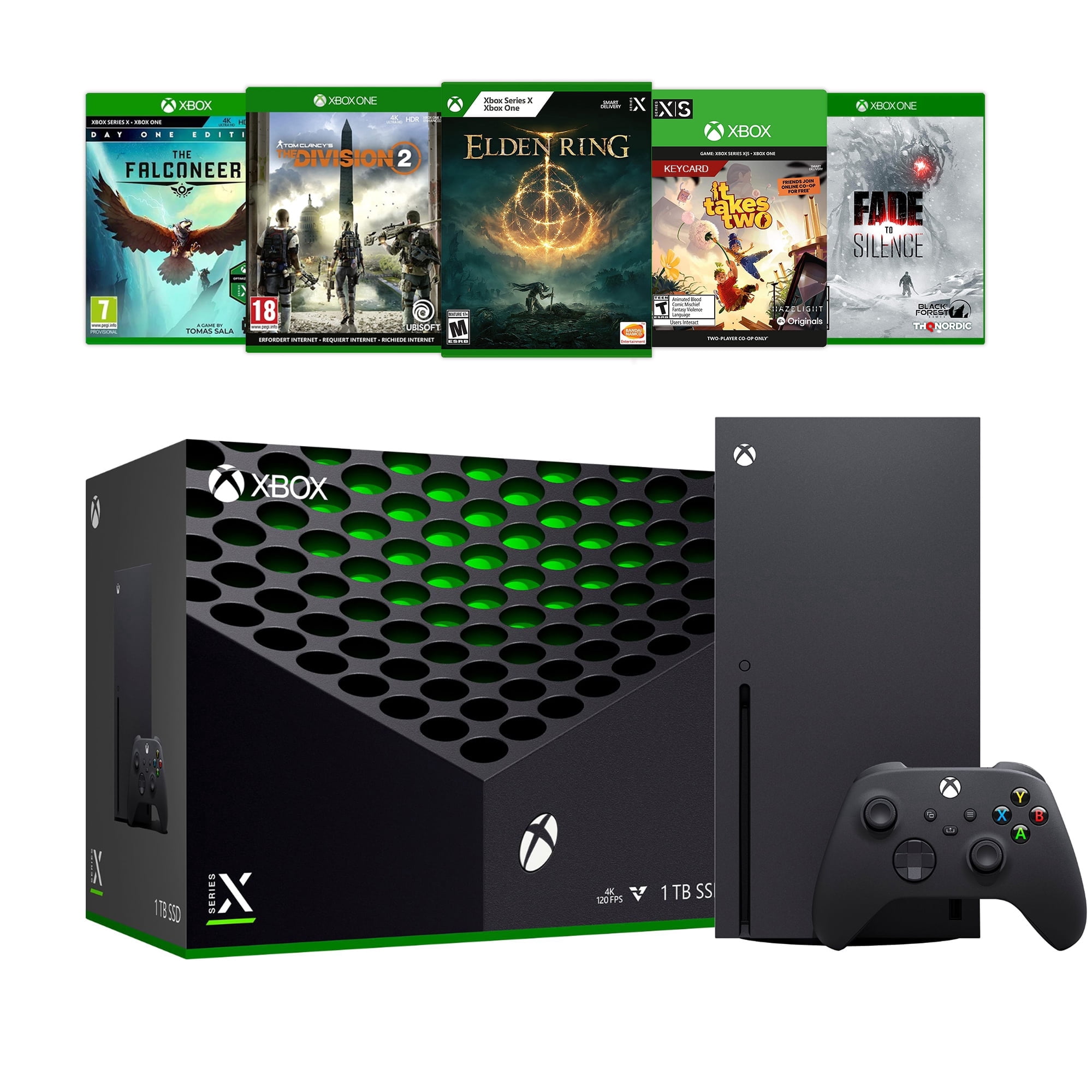 Xbox Series X Console Bundle - Flagship Xbox 1TB SSD Black Gaming Console and Wireless Controller with Five Games