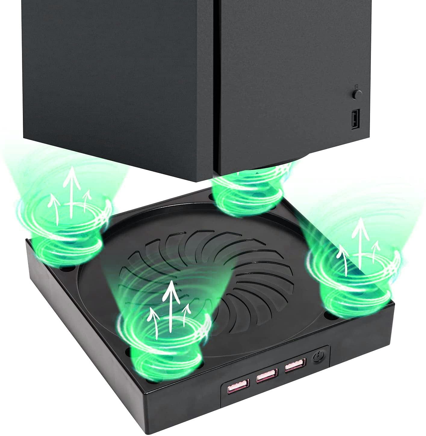 Xbox Series X Cooling Fan for Xbox Series Xbox Series X Stand Cooler with 3 Port USB2.0 1 Port Type C Adjustable Fans Speed
