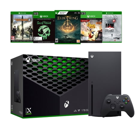 Xbox Series X Game and Accessory Bundle - 1TB SSD Black Xbox X Console and Wireless Controller with Five Games and Mytrix HDMI 2.1 Cable for Xbox - Region Free Console
