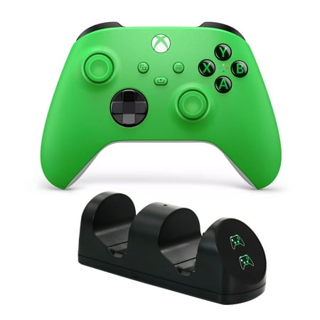 Xbox Series X/S Controller in Green with Dual Charging Dock