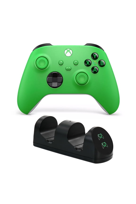 Series X/S Controller in Green with Dual Charging Dock