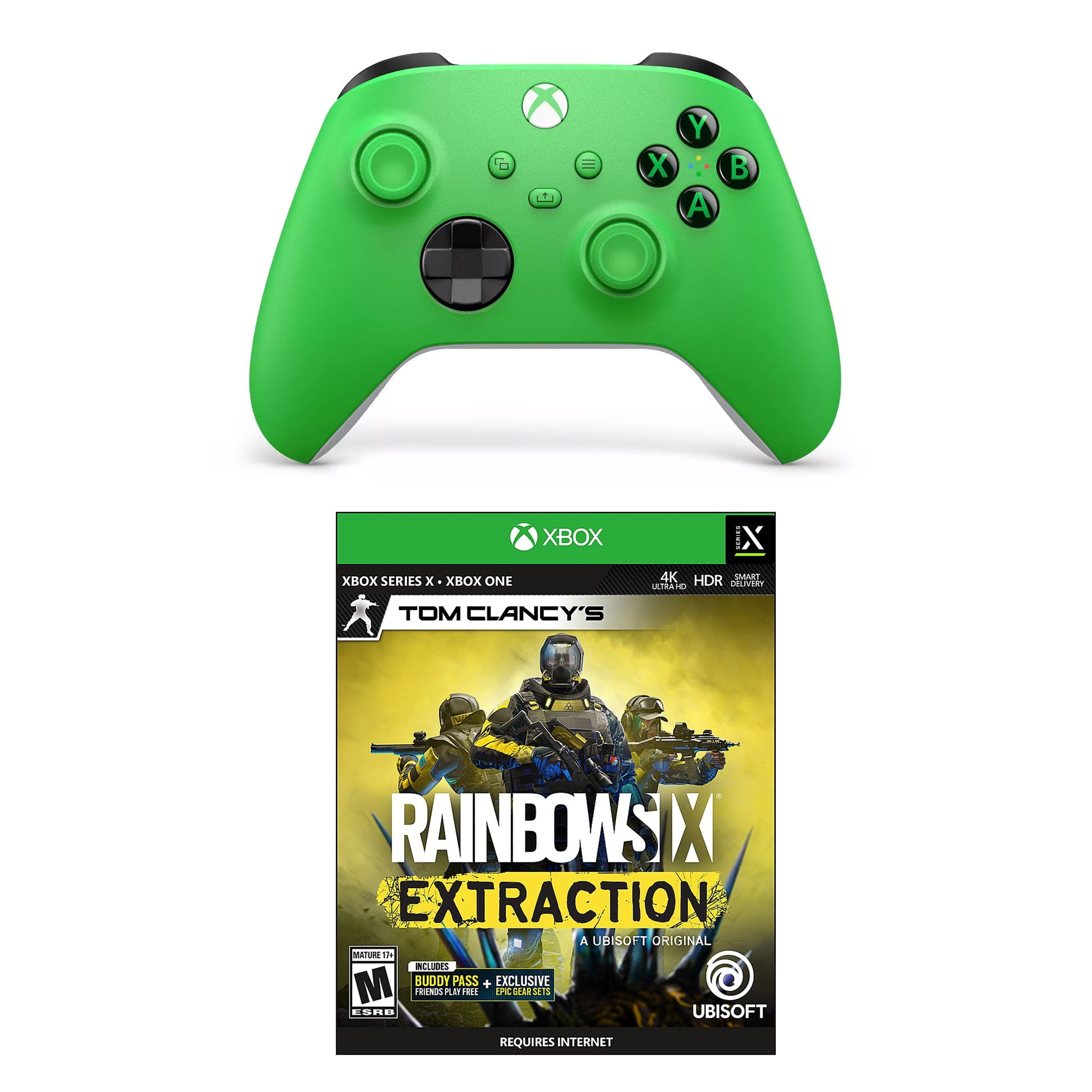 Xbox Series X/S Controller in Green with Rainbow Six Extraction