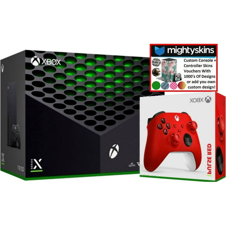 Xbox Series X Video Game Console Black w/ Extra Controller and Mightyskins  Voucher - Pulse Red