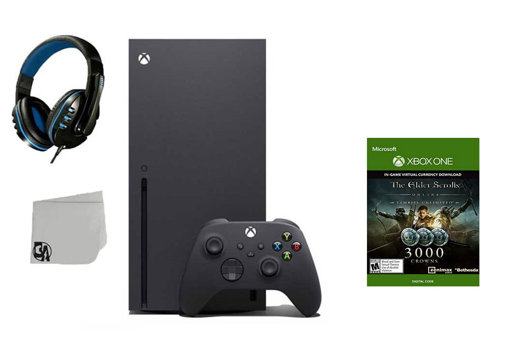 Xbox Series X Video Game Console Black with The Elder Scrolls Online BOLT  AXTION Bundle Like New